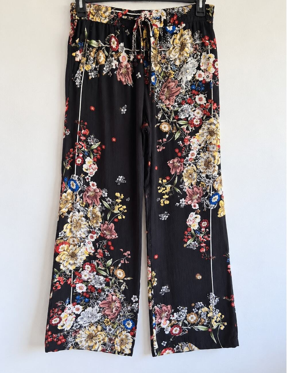 Philosophy Republic Clothing XL Black Floral Wide Leg Palazzo Pants